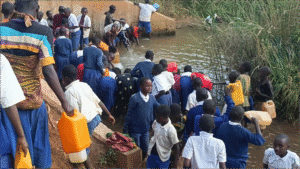 Collecting water, Kigoma