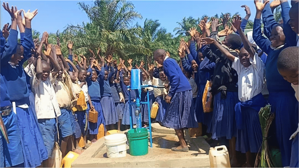 Borehole and pump, Kigoma